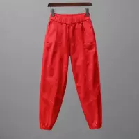 折扣店女装尾货清仓白色裤子女松紧腰休闲裤夏潮流束脚显瘦哈伦裤 红色[无皮带] 500件以上起19元