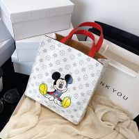 2021春夏新款米奇帆布包女韩国东大门手提包外出手拎购物袋妈咪包 白花有图案 PU