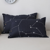 枕套枕头套卡通单双人水洗棉枕套学生宿舍家用枕芯套48x74cm 星空 48*74cm【一只装】