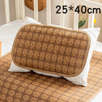 凉席枕头套单人枕家用夏季凉爽冰丝透气乳胶凉枕套单个一对装成人 小方格枕片-25*40cm 48cmX74cm