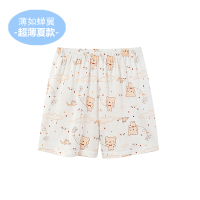 宝宝夏季家居闭档五分裤子竹纤维婴儿幼儿闭裆短裤小童睡裤男童女 K222[裤子]风筝小熊 73cm