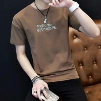 短袖t恤男夏季韩版宽松百搭大码潮牌半袖体恤ins原宿风情侣上衣服 可乐咖啡短袖 M [建议80-90斤]