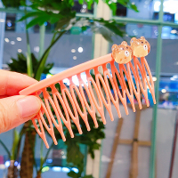 儿童发梳防滑插梳小女孩盘发刘海梳可爱公主发夹女童头饰碎发发卡 魅力橙色