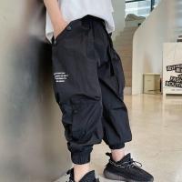 男童裤子夏季薄款儿童防蚊裤宽松休闲裤中大童洋气速干工装长裤潮 黑色 110cm