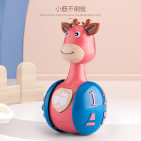 婴儿音乐多功能可咬不倒翁益智早教机儿童玩具宝宝3月6月八月龄 小鹿不倒翁 (粉色)