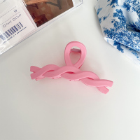 日系麻花发夹后脑勺大号盘发抓夹简约发卡女发抓头发鲨鱼夹子头饰 粉色