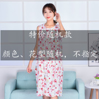 夏季绵绸睡裙女人造棉睡衣夏加肥大码妈妈装薄款连衣裙宽松家居服 特价随机款颜色花型随机不指定 XL [建议 90-110斤