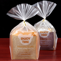 大号面包包装袋6到8片吐司袋子磨砂半透明烘焙吐司面包包装袋 金色100个