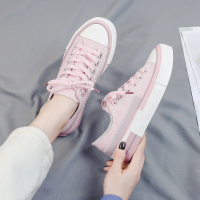 夏款小众帆布鞋板鞋女鞋薄款2021年新款ins潮鞋百搭休闲夏季 粉色 35