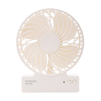 觅趣|桌面便携式小风扇迷你充电夏天学生宿舍小型小凉伴可爱手持 冰川白+充电线+1800mA充电电池