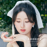 赵露思同款发饰蝴蝶结绸缎发夹后脑勺发卡超仙优雅2021新款头饰女 白色