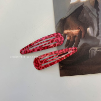 欧阳娜娜同款发夹边夹少女韩国刘海侧边发卡复古豹纹BB夹无痕夹子 草莓-豹纹【一对】5cm