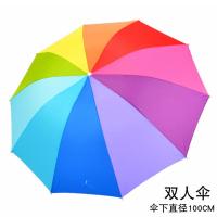 加大 加粗十钢骨大伞面可三人共用彩虹伞三折折叠伞 10骨双人伞(伞下直径100)