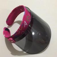 防护面罩防晒面罩遮阳帽女夏防风雨防飞沫男透明镜片电瓶车遮全脸 梅红色 儿童英文款3-9岁 均码