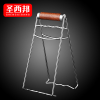 304不锈钢防烫夹砂锅蒸菜夹子提盘器取碗碟夹厨房神器 防滑取盘夹 多功能木柄防烫夹(SUS304)