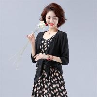 [天天特价]大摆修身长款棉收腰淑女大码长裙无袖印花棉绸连衣裙 黑色金 单披肩 M