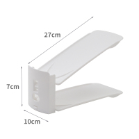 日本鞋架子鞋柜鞋子收纳神器省空间双层可调节鞋托宿舍整理置物架 白色[单个装] 2层