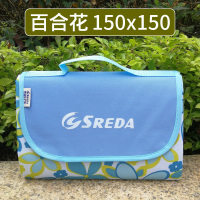 户外草地防潮野营垫郊外郊游便携式防水可折叠牛津布野炊野餐垫子 百合花150x150cm