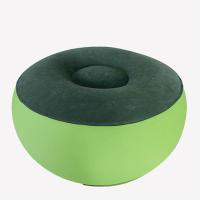 追趣户外植绒轻便充气椅子便携瑜伽登坐垫时尚凳子自驾游休闲躺椅 绿色清仓款 印刷部分有瑕疵