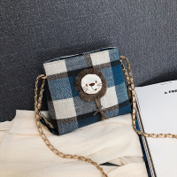 杺薇秋冬上新小包包女包2021新款潮韩版百搭斜挎包时尚链条单肩小方包 蓝色