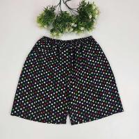 夏女装棉绸裙裤人造棉中裤薄款女家居短裤青年五分裤加大加肥短裤 5分裤黑红小点 适合100斤_180斤