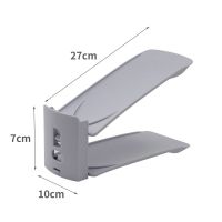 可调节鞋架鞋子置物架家用省空间一体式宿舍神器鞋柜鞋子双层鞋托 浅灰色 1层