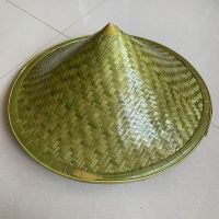 农民斗笠帽竹青编制大檐渔夫钓鱼帽户外防晒遮阳草帽舞台表演竹帽 竹青色 直径48cm