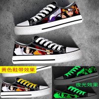 火影忍者联名鞋低帮帆布鞋子男潮流百搭春季休闲夜光荧光男士板鞋 低帮火影18 35