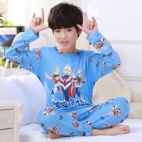 奥特曼 图案男童睡衣薄款长袖5儿童6小朋友7男孩8男款9春秋季10岁 盖亚奥特曼 8码【高95-105cm，30-35斤