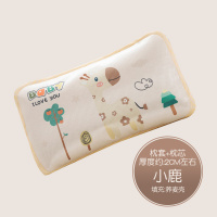 夏季透气儿童冰丝枕头2岁以上3-6岁婴儿凉枕幼儿园专用小枕头夏天 小鹿-24x40(冰丝枕套+荞麦壳芯)0-1岁