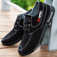 2021春季新款男鞋帆布鞋夏天透气工作鞋老北京布鞋男士休闲鞋平底板鞋系带懒人鞋上班干活鞋开车旅游鞋特价夏季黑色青年低帮鞋