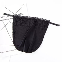 夏季薄款桑蚕丝一片式抹胸女 真丝防走光神器 性感蕾丝花边抹胸布 黑色 均码