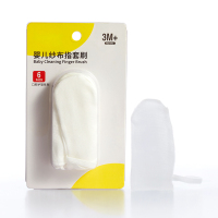 卡尔贝比婴儿纱布手指套牙刷新生儿0-1-2-3岁洗牙舌苔清洁器乳牙 [6个装]脱脂纱布不掉毛