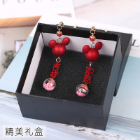 宝宝婴儿胎毛纪念品 diy制作吊坠男孩女孩汽车载挂件胎发保存永久 红色鼠款