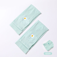 夏季小雏菊冰丝防晒袖套防紫外线冰袖女ins百搭开车护臂手套薄款 小雏菊-薄荷绿 均码