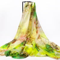 故事纱巾超大丝巾女士百搭海边夏季沙滩巾防晒披肩春秋季围巾 岁月-黄色美景