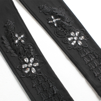 2020春季白色打底裤女外穿薄款修身显瘦时尚蕾丝九分裤小脚裤女裤 黑色 S