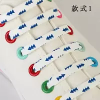 懒人鞋带扣印花硅胶免系鞋带男女小白鞋弹力松紧免绑彩色儿童鞋带 款式1