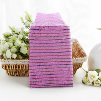 搓澡巾洁净北方加厚双面强力搓泥搓背粗砂沐浴男女手套洗澡巾 紫色