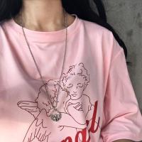 复古少女花环天使angel漂亮女孩潮长款项链暗黑土酷蹦迪百搭 [圆珠链款]花环天使项链