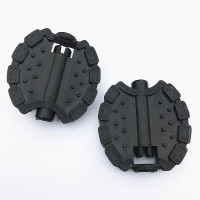 童车配件脚蹬儿童三轮车脚踏板小孩车宝宝推车前轮脚垫搁脚板 黑色 椭圆形脚踏板 2个 0.9直径铁杆用