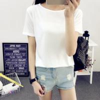 批發商城女装9.9元特价淘集集夏季衣服9块9短袖T恤上衣服 纯白T恤 M建议100斤以下