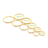 金色钥匙圈不锈钥匙环光圈汽车钥匙扣饰品挂环圆环大小圈 直径12mm[70个]