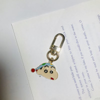 冲冠优惠日本卡通简约蜡笔小新钥匙扣airpod保护套挂链包挂件 睡帽小新