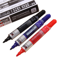 金万年白板笔直液按压式出墨笔水性可擦白板笔办公文具批发大头笔玻璃白板笔 黑色5支