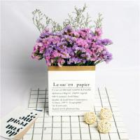 北欧风ins干花花束勿忘我家居客厅装饰摆件拍摄道具套装 粉红浅紫+情人草+纸袋 干树枝