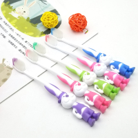 细毛软毛小头宝宝小孩卡通玩具牙刷3-6岁6-12岁可爱8支 8支兔子(颜色随机)