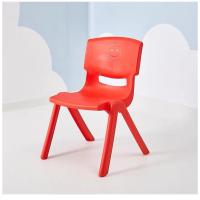 儿童学习家用幼儿园桌椅宝宝椅小板凳塑料加厚凳子折叠靠背凳 中班椅子加厚3-6岁 坐高26 红色