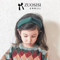 左斯斯发带zuosisi亲子墨绿儿童发卡宝宝洋气头饰女童发饰 墨绿 M