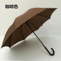 8骨双骨不滴水套筒雨伞男士自动长柄伞直杆伞C手柄订制广告伞 咖啡色 (普通款)
